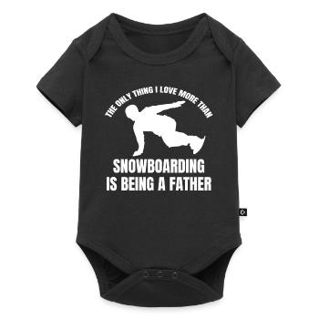 Snowboard Dad Wintersport Vater Snowboardfahrer - Baby Premium Kurzarmbody - Schwarz - Vorne