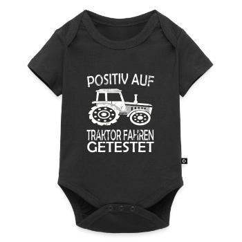 Witzige Landwirtschat, Bauer & Traktor Motive - Baby Premium Kurzarmbody - Schwarz - Vorne