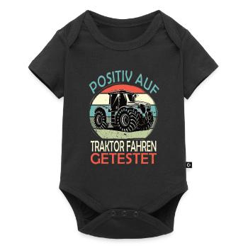 Witzige Landwirtschat, Bauer & Traktor Motive - Baby Premium Kurzarmbody - Schwarz - Vorne