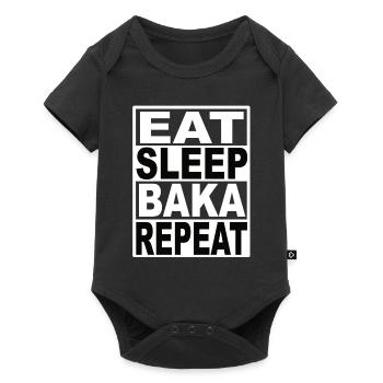 Eat Sleep Baka Repeat - Baby Premium Kurzarmbody - Schwarz - Vorne