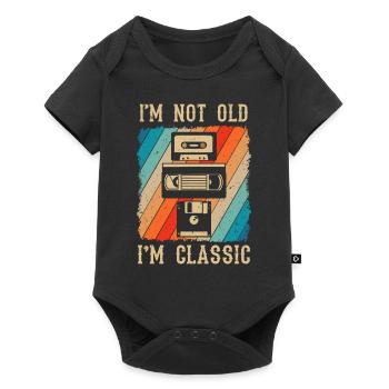 Pas vieux, mais classique disquette de vidéo musicale - Body à manches courtes Premium Bébé - noir - Devant