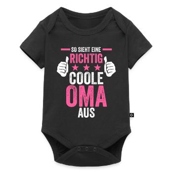 So sieht eine richtig coole Oma aus - Baby Premium Kurzarmbody - Schwarz - Vorne
