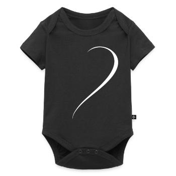 Demi-cœur blanc - Body à manches courtes Premium Bébé - noir - Devant