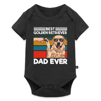 Best Golden Retriever Dad Ever Bester Hunde Papa - Baby Premium Kurzarmbody - Schwarz - Vorne