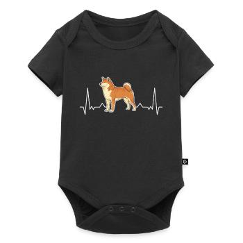 Shiba Inu Herzschlag Akita Inu - Baby Premium Kurzarmbody - Schwarz - Vorne