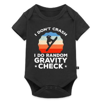 Random gravity checks Snowboarder Snowboarding - Baby Premium Kurzarmbody - Schwarz - Vorne