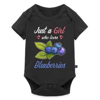 Juste une fille qui aime les bleuets - Body à manches courtes Premium Bébé - noir - Devant
