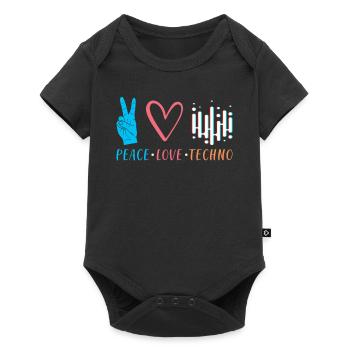 Techno - Baby Premium Kurzarmbody - Schwarz - Vorne