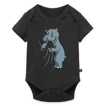 Hippo Lover Hippo Kids - Body à manches courtes Premium Bébé - noir - Devant