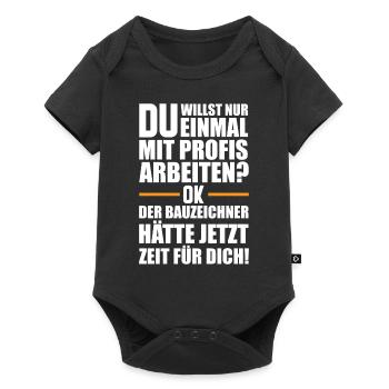 Bauzeichner - Baby Premium Kurzarmbody - Schwarz - Vorne
