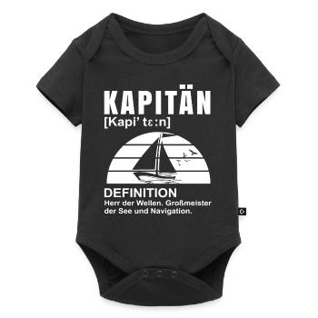 Kapitän Definition Herr der Wellen Skipper - Baby Premium Kurzarmbody - Schwarz - Vorne