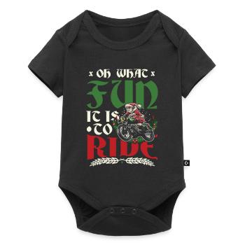 Oh What Fun It Is To Ride Motorcycle Christmas - Baby Premium short-sleeve bodysuit - black - Front