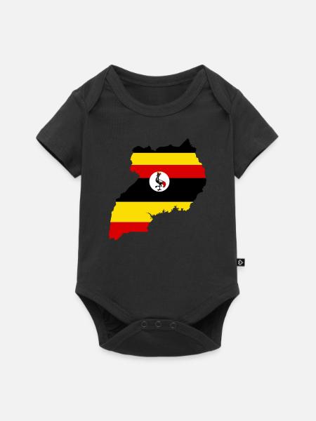 Uganda - Baby Premium Kurzarmbody - Schwarz