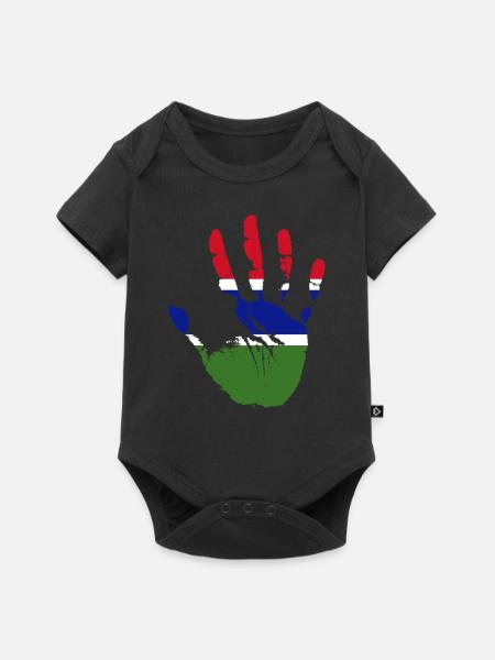 Gambia - Baby Premium Kurzarmbody - Schwarz