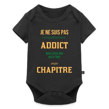 Addict livres lecture - Body à manches courtes Premium Bébé - noir - Devant