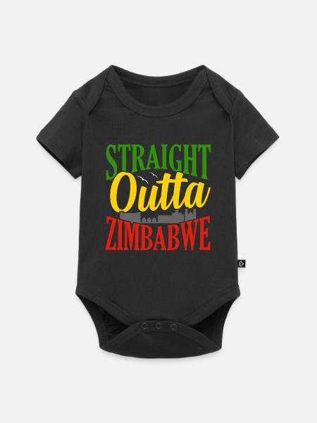 Simbabwe - Baby Premium Kurzarmbody - Schwarz