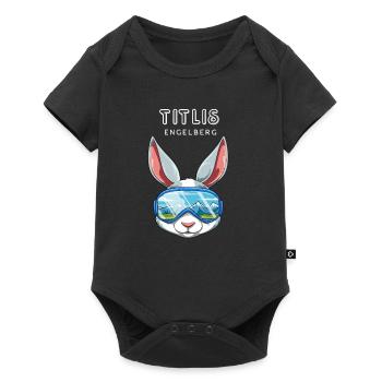 Titlis Engelberg Schweiz Retro Ski Hase - Baby Premium Kurzarmbody - Schwarz - Vorne