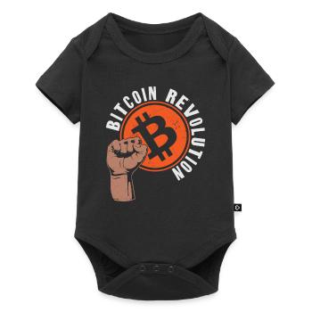 Bitcoin Crypto Revolution Fist - Baby Premium short-sleeve bodysuit - black - Front