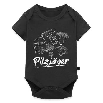 PILZJÄGER Pilze Sammeln Pilzsammler Pilzsaison Pil - Baby Premium Kurzarmbody - Schwarz - Vorne