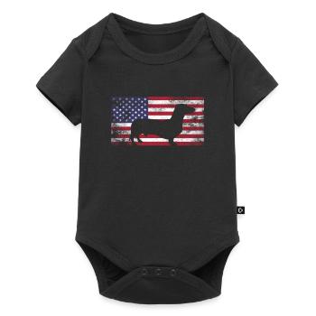 Teckel Teckel Chien Cadeau USA Drapeau Amérique - Body à manches courtes Premium Bébé - noir - Devant