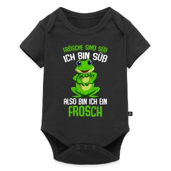 Frösche sind süß Mädchen Kinder Frosch - Baby Premium Kurzarmbody - Schwarz - Vorne
