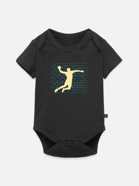 Handball - Baby Premium Kurzarmbody - Schwarz