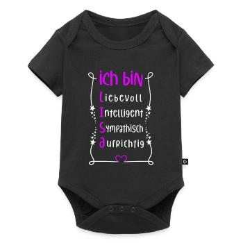 Für den besten Menschen - Ich bin Lisa - Baby Premium Kurzarmbody - Schwarz - Vorne