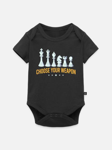 Schach, Schachspieler, Schachliebhaber - Baby Premium Kurzarmbody - Schwarz