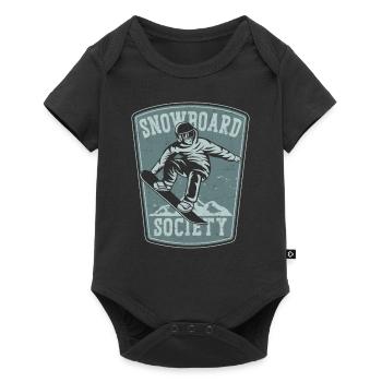 Snowboarding Snowboard Vintage - Baby Premium short-sleeve bodysuit - black - Front