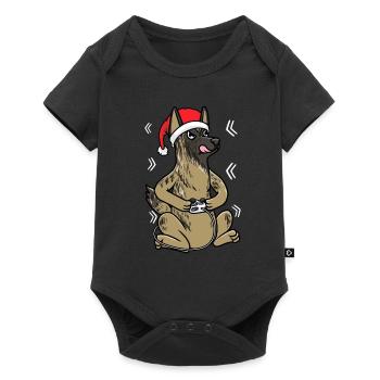 Christmas Hollandse Herdershond Dog Gamer - Baby Premium short-sleeve bodysuit - black - Front