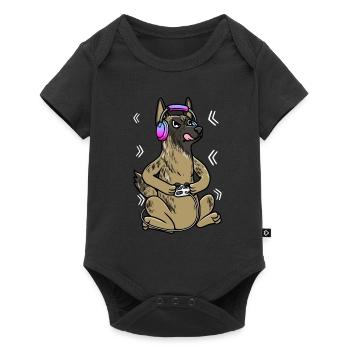 Hollandse Herdershond Dog Gamer Dutch - Baby Premium short-sleeve bodysuit - black - Front