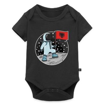 Astronaute avec drapeau Albanie - Body à manches courtes Premium Bébé - noir - Devant