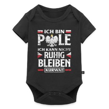 Polen Pole Spruch - Baby Premium Kurzarmbody - Schwarz - Vorne
