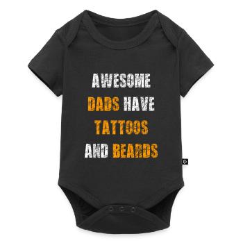 Awesome Dads HAve Tattoos And Beards - Baby Premium short-sleeve bodysuit - black - Front