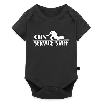 Cat Service Staff niedliches Katzen Halter Katzen - Baby Premium Kurzarmbody - Schwarz - Vorne