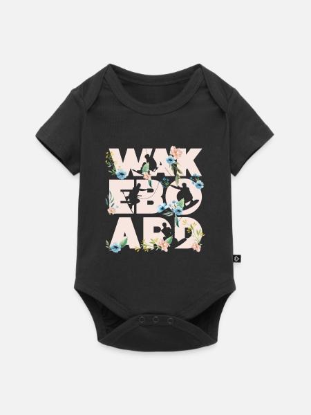 WAKEBOARD Wakeboarding Wakeboarder - Baby Premium Kurzarmbody - Schwarz