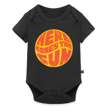 Voici le soleil, rétro des années 70 - Body à manches courtes Premium Bébé - noir - Devant