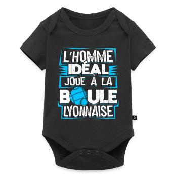 Joueur De Boule Lyonnaise Homme Petanque - Body à manches courtes Premium Bébé - noir - Devant