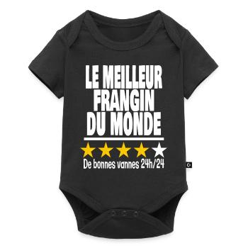 le meilleur frangin du monde - Body à manches courtes Premium Bébé - noir - Devant