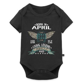 Legends Born in April 1966 - Baby Premium short-sleeve bodysuit - black - Front