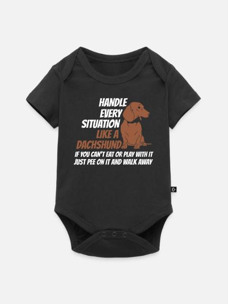 Griff-Situation Wie Ein Dackel - Baby Premium Kurzarmbody - Schwarz