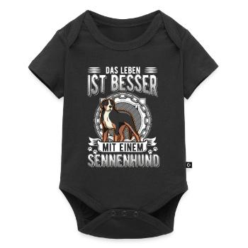 Großer Schweizer Sennenhund - Baby Premium Kurzarmbody - Schwarz - Vorne