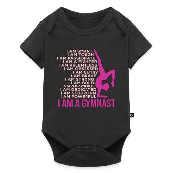 I am a gymnast gymnastics gymnastics - Baby Premium short-sleeve bodysuit - black - Front