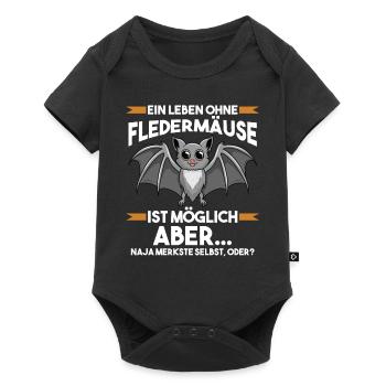 Fledermaus - Baby Premium Kurzarmbody - Schwarz - Vorne