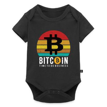 Bitcoin a le temps de faire des affaires - Body à manches courtes Premium Bébé - noir - Devant