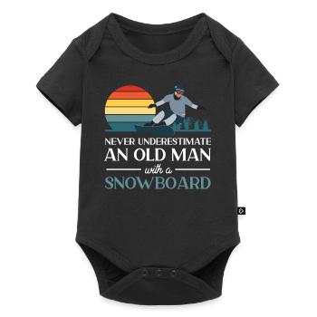 Snowboard Snowboard Rétro Jamais - Body à manches courtes Premium Bébé - noir - Devant