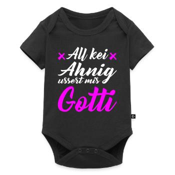 Gotti Götti Schweiz Geschenk zu Weihnachten - Baby Premium Kurzarmbody - Schwarz - Vorne