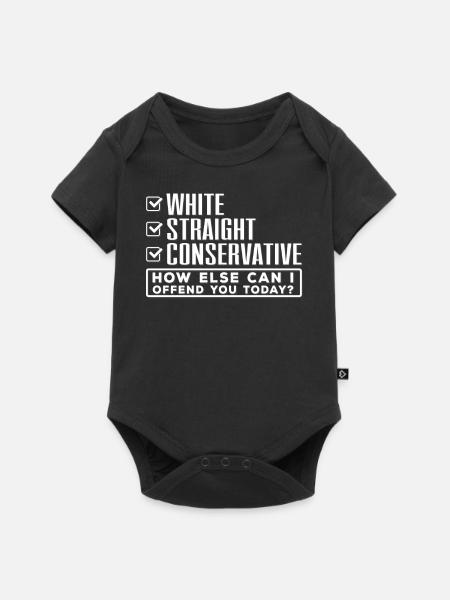 Weiß Gerade Konservativ, Beleidigt Dich? - Baby Premium Kurzarmbody - Schwarz