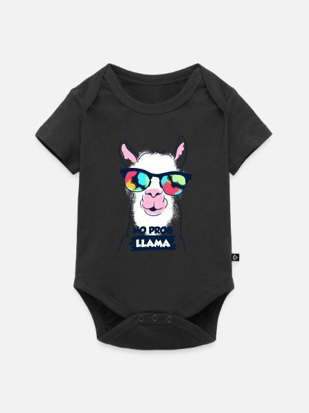 Lama - Baby Premium Kurzarmbody - Schwarz
