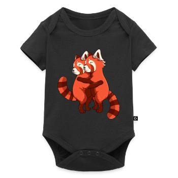 Red Panda Kids Filles Dames - Body à manches courtes Premium Bébé - noir - Devant
